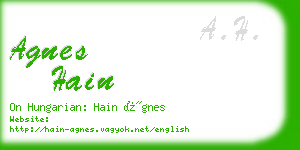 agnes hain business card